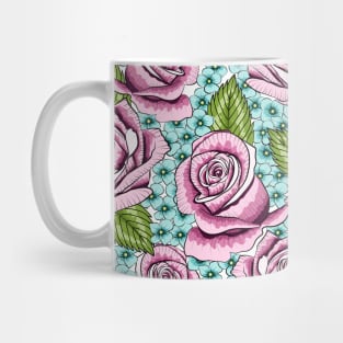 Roses And Hydrangea Pattern Mug